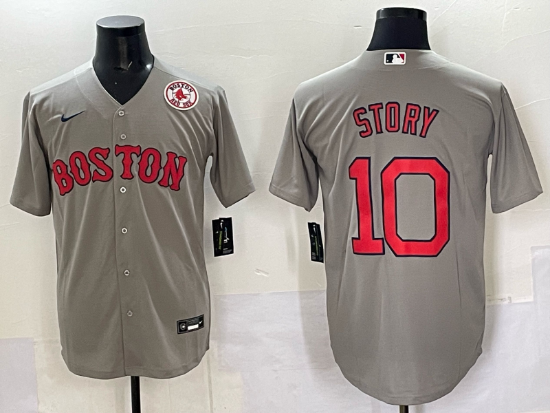 Men Boston Red Sox #10 Story grey 2025 Nike MLB Jersey 02->boston red sox->MLB Jersey